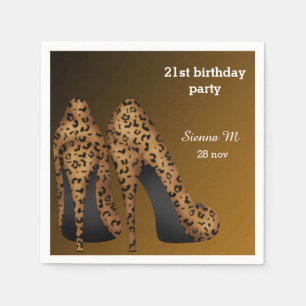 Serviette Jetable Leopard Stilettos