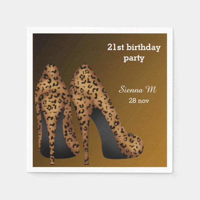 Serviette Jetable Leopard Stilettos (Devant)