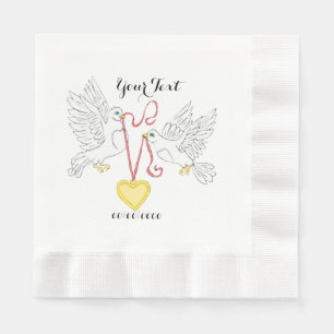 Serviette Jetable Les colombes de l'amour
