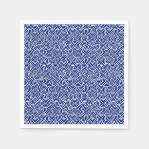 Serviette Jetable Les Japonais tourbillonnent motif - bleu marine et