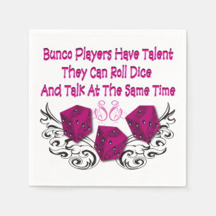 Serviette Jetable Les joueurs de Bunco ont le talent par Artinspired