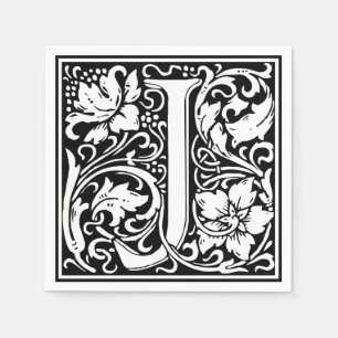Serviette Jetable Lettre J Monogramme médiéval Art Nouveau