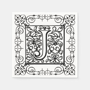 Serviette Jetable Lettre monographie J