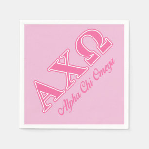 Serviette Jetable Lettres Alphi Chi Omega rose