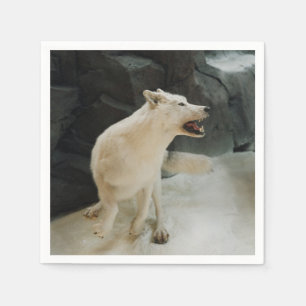 Serviette Jetable Loup blanc