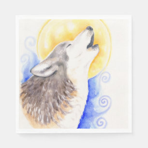 Serviette Jetable Loup d'hurlement
