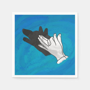 Serviette Jetable Loup sur le bleu
