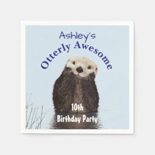 Serviette Jetable Loutre impressionnante de fête d'anniversaire