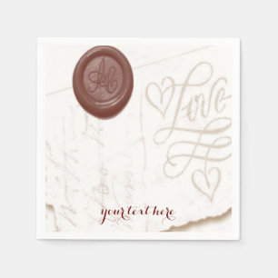 Serviette Jetable Love Lettre Mariage Papier Napkin Set