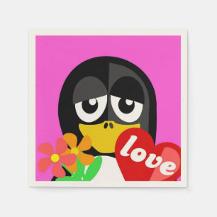 SERVIETTE JETABLE LOVE PENGUIN