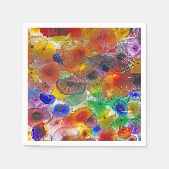 Serviette Jetable Lumières florales Abstraites (Devant)