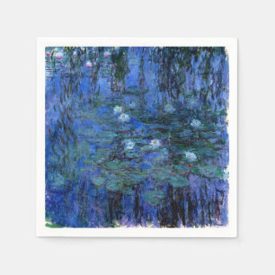 Serviette Jetable Lys d'eau bleu Claude Monet