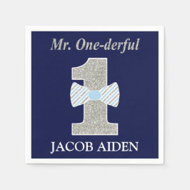 Serviette Jetable M. ONEderful White Standard Cocktail Napkin