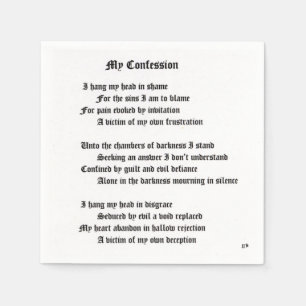 Serviette Jetable Ma confession