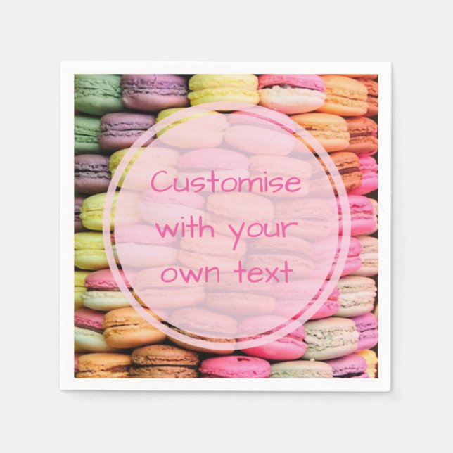 Serviette Jetable Macarons personnalisés (Devant)