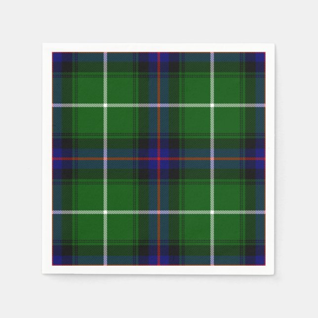 Serviette Jetable MacDonald tartan bleu vert plaid (Devant)