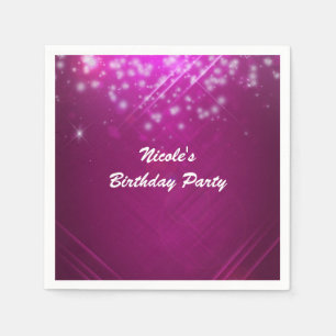 Serviette Jetable Magenta Pink Sparkle Glam Dance Club