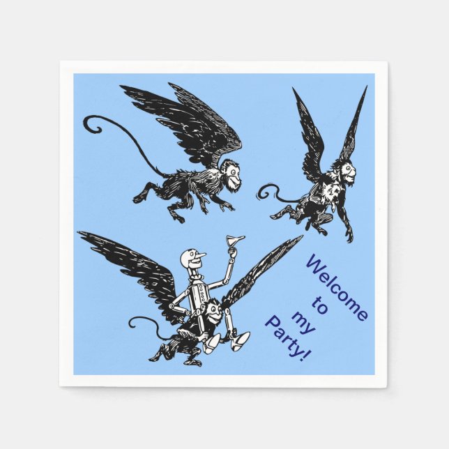 Serviette Jetable Magicien de Oz, Tin Man Custom Children's Party (Devant)