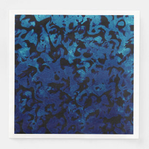 Serviette Jetable Magie Abstraite - Black Grunge Bleu de la Marine