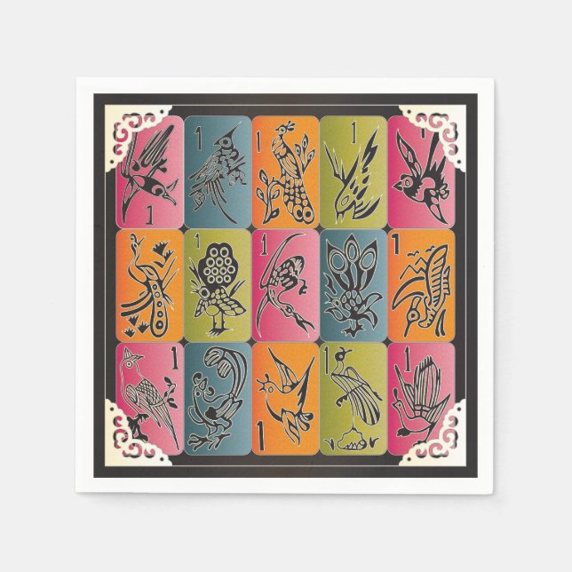 Serviette Jetable Mah Jongg One Bams (Devant)