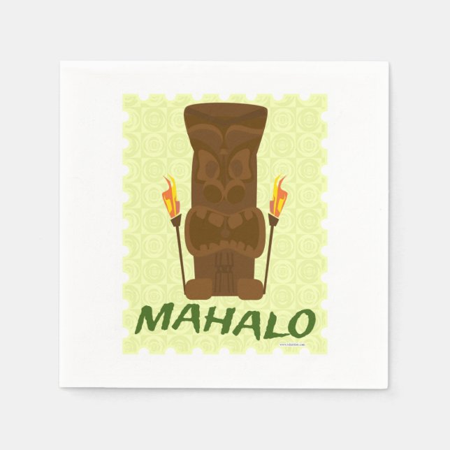 Serviette Jetable Mahalo Tiki Dieu (Devant)