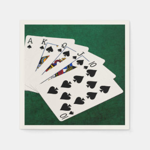 Serviette Jetable Mains de poker - Brosse royale - Costume de pique