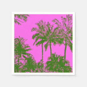 Serviette Jetable Makena Beach Hawaiian Sketchy Palms