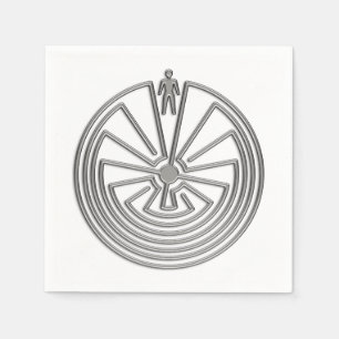 Serviette Jetable MAN IN THE MAZE silver + votre arrière - plan