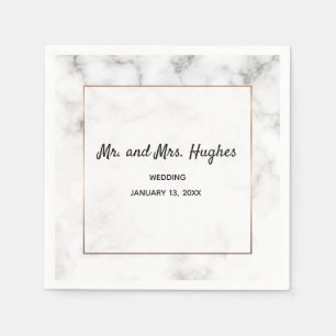 Serviette Jetable Marbre et or élégant mariage