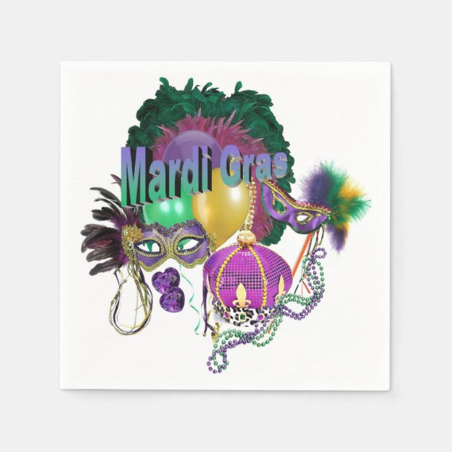 Serviette Jetable Mardi Gras (Devant)