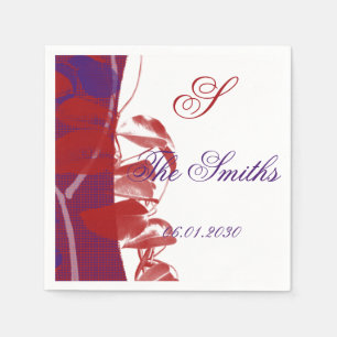 Serviette Jetable Mariage de conception feuille rouge et violet Napk