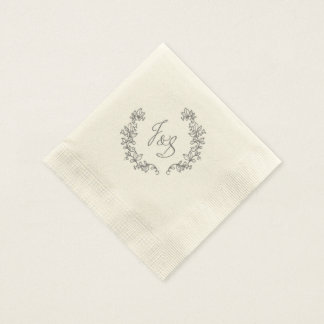Serviette Jetable Mariage de grange élégant J et S