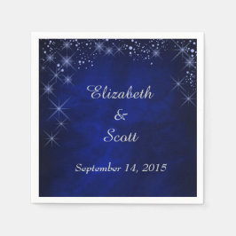 Serviette Jetable Mariage de nuit bleu étoilé