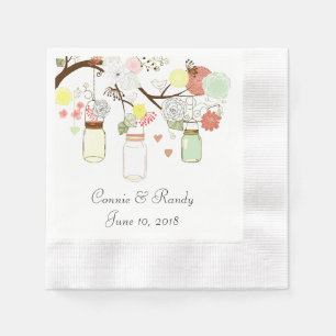 Serviette Jetable Mariage de papier Mason Jar