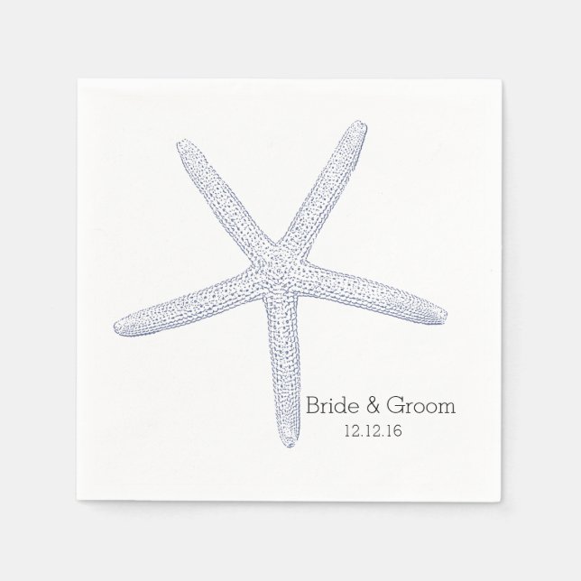 Serviette Jetable Mariage de Starfish Beach (Devant)