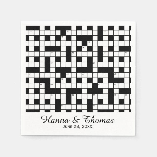 Serviette Jetable Mariage de thème Mot de passe (Devant)
