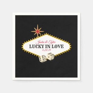 Serviette Jetable Mariage du Marquis de Las Vegas en noir