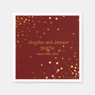 Serviette Jetable Mariage élégant Table mini confetti or Brown