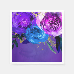 Serviette Jetable Mariage Fantastique Floral Violet Ultra Vibrant