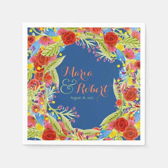 Serviette Jetable Mariage Fiesta (Devant)