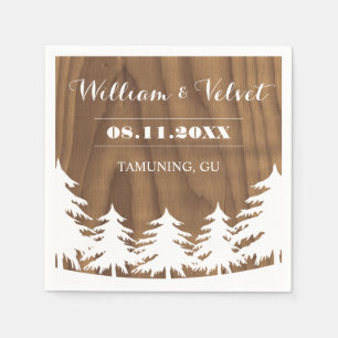 Serviette Jetable Mariage forestier Napkins