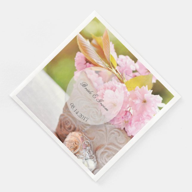 Serviette Jetable Mariage modifiable (Coin)