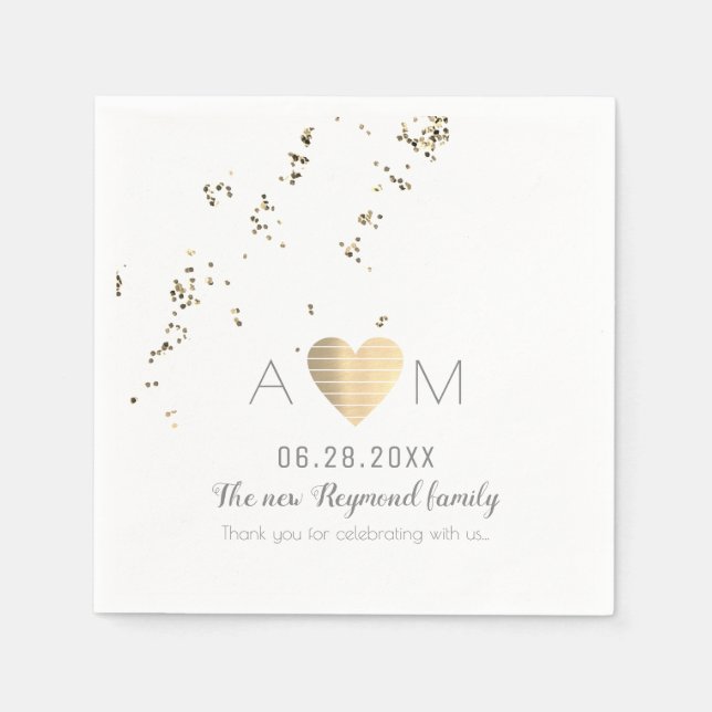 Serviette Jetable mariage monogrammed chute fausse parties scintilla (Devant)