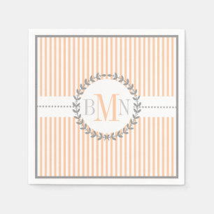Serviette Jetable Mariage motif rayé blanc