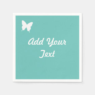 Serviette Jetable Mariage papillon Turquoise ou Napkin Party