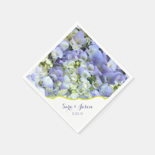 Serviette Jetable Mariage personnalisé Purple Hydrangea