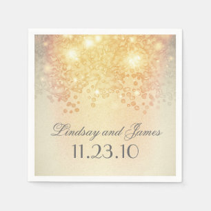 Serviette Jetable Mariage vintage Gold Lights