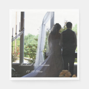 Serviette Jetable Mariage Votre photo et noms Serviettes personnalis