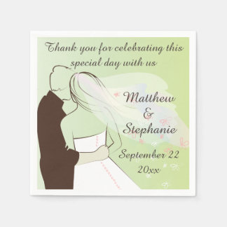 Serviette Jetable Mariée et  Mariage personnalisée