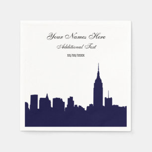 Serviette Jetable Marine NYC Skyline Silhouette, ESB